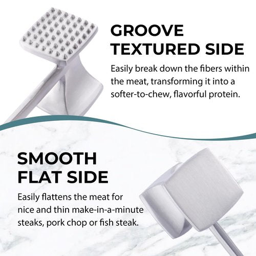 KITEXPERT Meat Tenderizer Hammer with Comfortable-Grip Handle, Dual-side Mallet for Kitchen, Heavy Duty Pounder For Tenderizing Steak, Beef and Fish, Mint Green