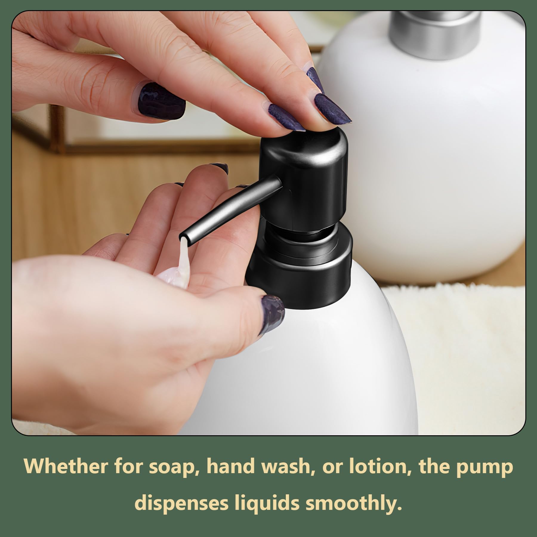 Philbinden 6Pcs Soap Dispenser Pump Head Replacement Set,Reusable Hand Soap Dispenser Top for Bathroom,Kithen Worktop Bottles, Standard Diameter 28/400 Neck Size (6, Black)