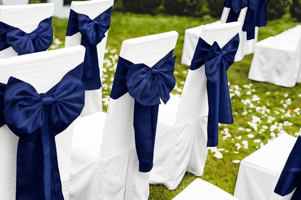 Premium Navy Blue Satin Table Runners by [Brand Name] - 12 Pack, 12 x 108 Inch for Weddings & Events