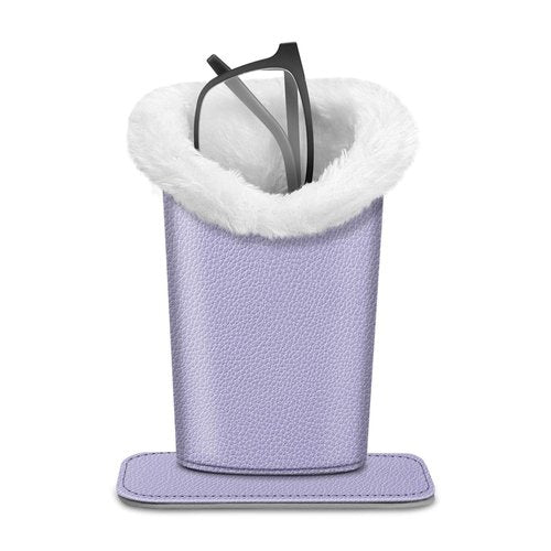 FINTIE Plush Lined Eyeglasses Holder, Glasses Stand Case, Anti-scratch Glasses Storage Organizer for Desk, Nightstand, Office, Lilac Purple