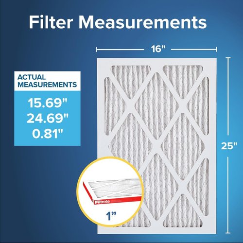 Filtrete 16x25x1 Air Filter - MERV 11 Micro Allergen Defense | 2-Pack Pleated HVAC Filters (Actual Size: 15.72 x 24.72 x 0.84 in)