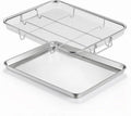 E-far Air Fryer Basket - Large 16” x 12” Stainless Steel Crisper Tray for Healthy Cooking | Dishwasher Safe