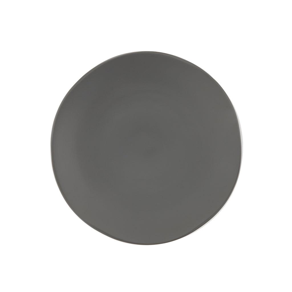 Fortessa Vitraluxe Dinnerware Heirloom Matte Finish Dinner Plate 10.75-Inch, Charcoal, Set of 4