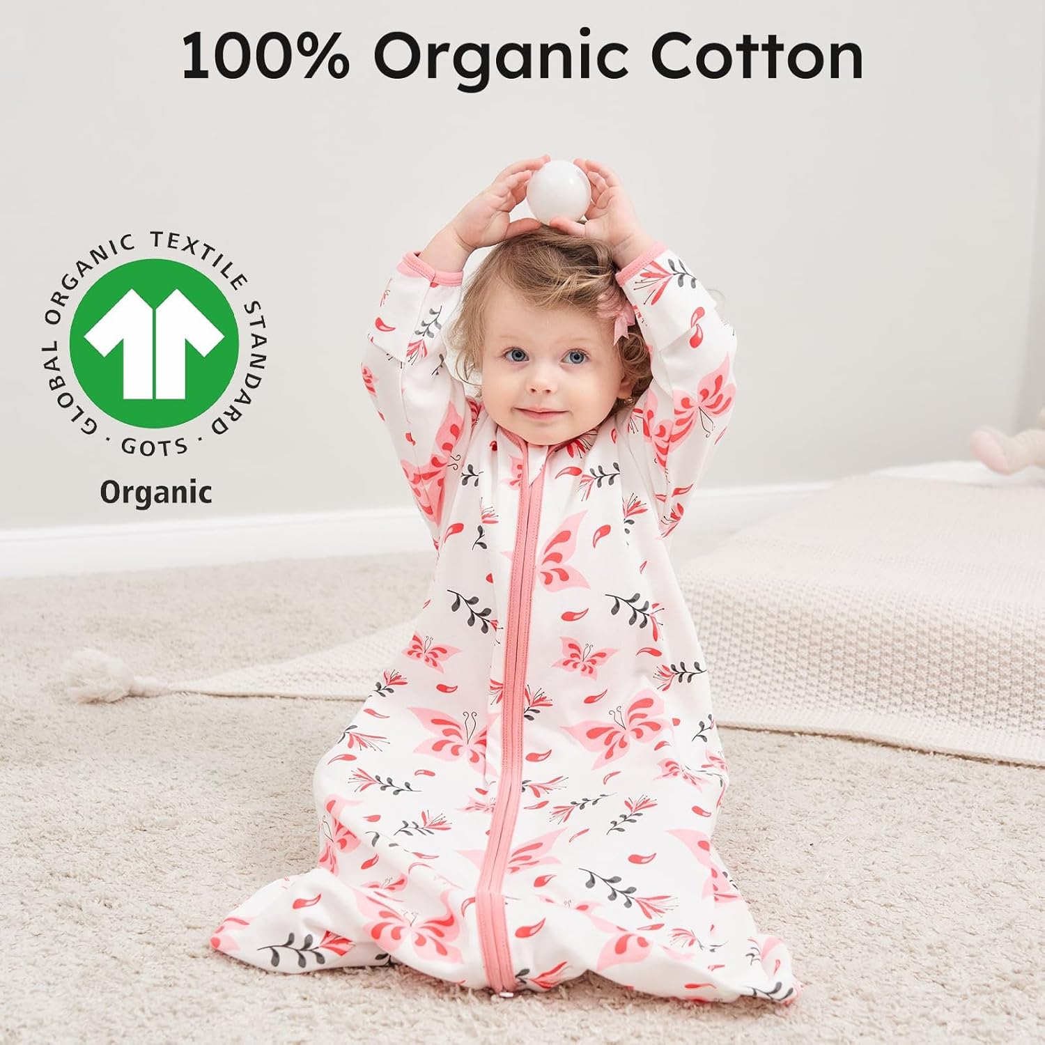 Yoofoss Baby Sleep Sack - 100% Cotton Long Sleeve Wearable Blanket for Infants 6-12 Months | 2-Way Zipper, Lightweight