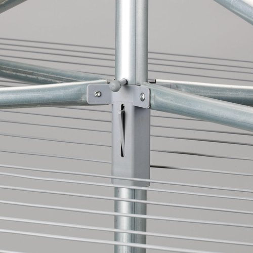 Household Essentials 17130-1 Rotary Outdoor Umbrella Drying Rack | Aluminum | 30-Lines with 210 ft. Clothesline,Silver