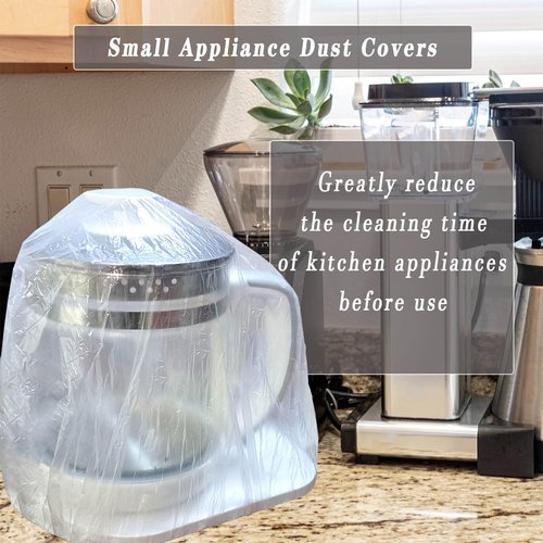 STAYWILD 60 PCS Clear Small Appliance Dust Covers,Disposable Kitchen Appliance Covers for Instant Pot,Mixer,Meat Slicer,Air Fryer,Toaster Oven,Food Processor,Blender,Slow Cooker,Coffee & Bread Maker