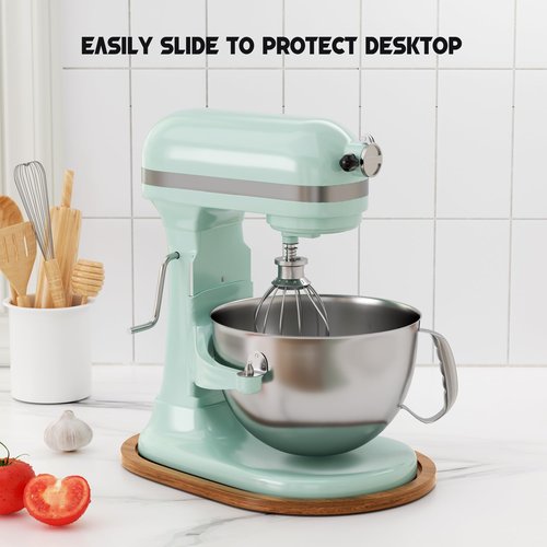 ENVTEK Mixer Slider Mat, Pine Wood Sliding Tray for KitchenAid 5 & 8 Qt Stand Mixers, Anti-Slip Moving Mat & Countertop Protector, Kitchen Accessories and Attachments for Artisan Series (5-8 QT)