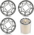 Shellwei Candle Toppers - 4 Pcs Silver Jar Lids for Even Burning | Perfect Accessories for Scented Candles