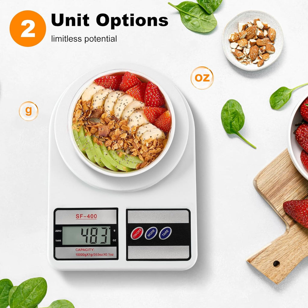 Partyreal Digital Kitchen Scale - Stainless Steel Food Scale with oz/g Units | Ideal for Meal Prep & Cooking