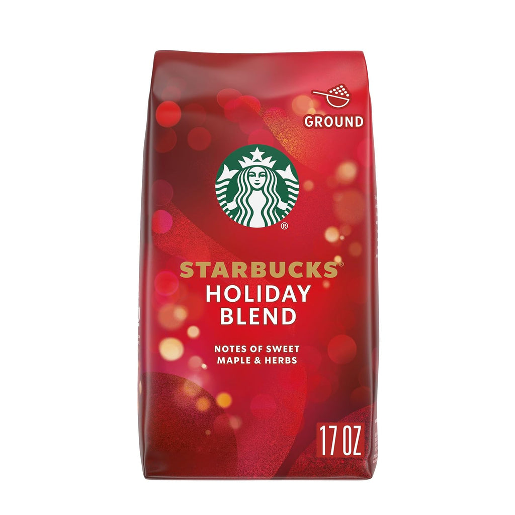 Starbucks Ground Coffee - Medium Roast Holiday Blend | 100% Arabica, 17 oz Bag