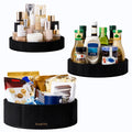 3 pcs Snack Organizer Wooden Snack Tray Countertop Organizer Black Snack Containers Condiment Holder Serving Tray Snack Storage Bin for Kitchen Office