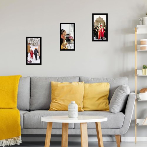 JCJMY 5x11 Black Picture Frame - Versatile Wall Hanging & Tabletop Display | Shatter-Resistant Plexiglass