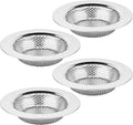 Chefbee Kitchen Sink Drain Strainer - 4 Pack Stainless Steel Sink Drain Cover Filter Food Catcher Basket with Wide Rim 4.4”, Kitchen Accessories
