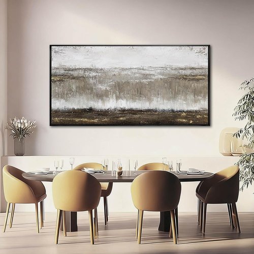 Artexist Textured Canvas Wall Art - Black & Grey Modern Photo Print | 24"x48" Decor for Bedroom & Office