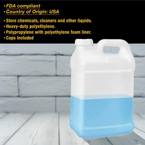 Jumuk Supplies 2.5 Gallon Plastic Jugs with Lids, Water Jugs Bottles Storage Containers with Ergonomic Handle, FDA Compliant Made in USA HDPE Containers (Pack of 1, Natural)