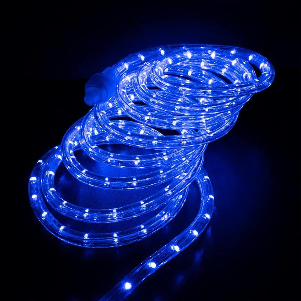 Skiennix 100ft LED Rope Lights - Waterproof, Flexible Tube Lighting with 8 Modes | Blue for Garden, Patio, Party & More