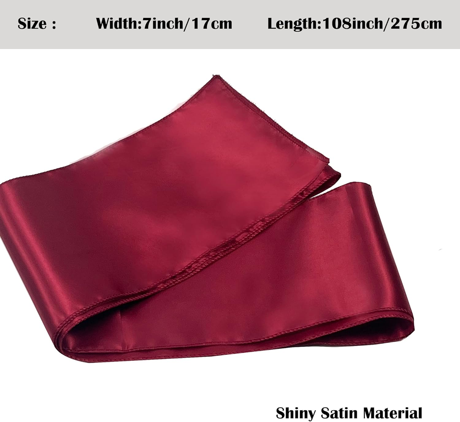 Regine Switzerland Satin Chair Sashes - 50PCS Burgundy Ribbon Ties for Wedding & Event Decor