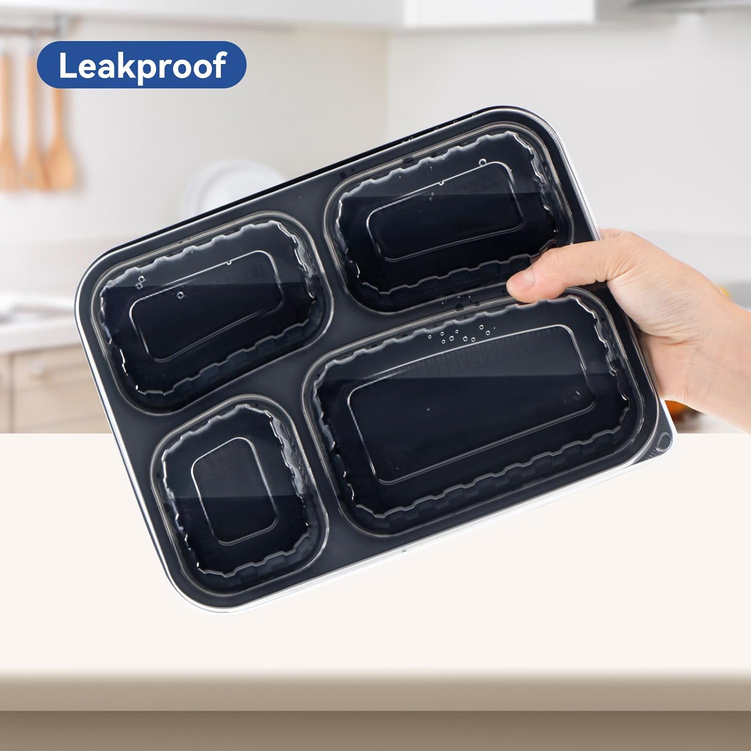 Skiennix To Go Containers - 34 oz Leakproof Meal Prep | 40 Pack BPA-Free Plastic | Microwave & Freezer Safe