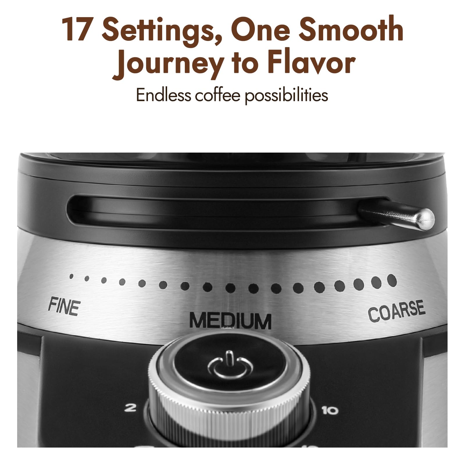 Secura Electric Conical Burr Coffee Grinder With 17 Grind Settings From French to Espresso, Black