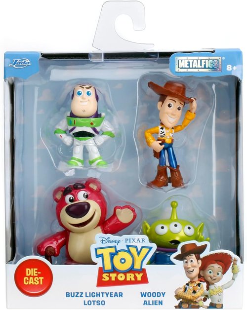 Jada Toy Story Metalfigs 4-Pack - Buzz Lightyear, Woody, Alien & Lotso | 2.5” Diecast Collectible Figures for Kids 8+