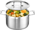Stainless Steel Stockpot by [Brand Name] - 5 Quart Durable Design with Impact-Bonded Base & Riveted Handles