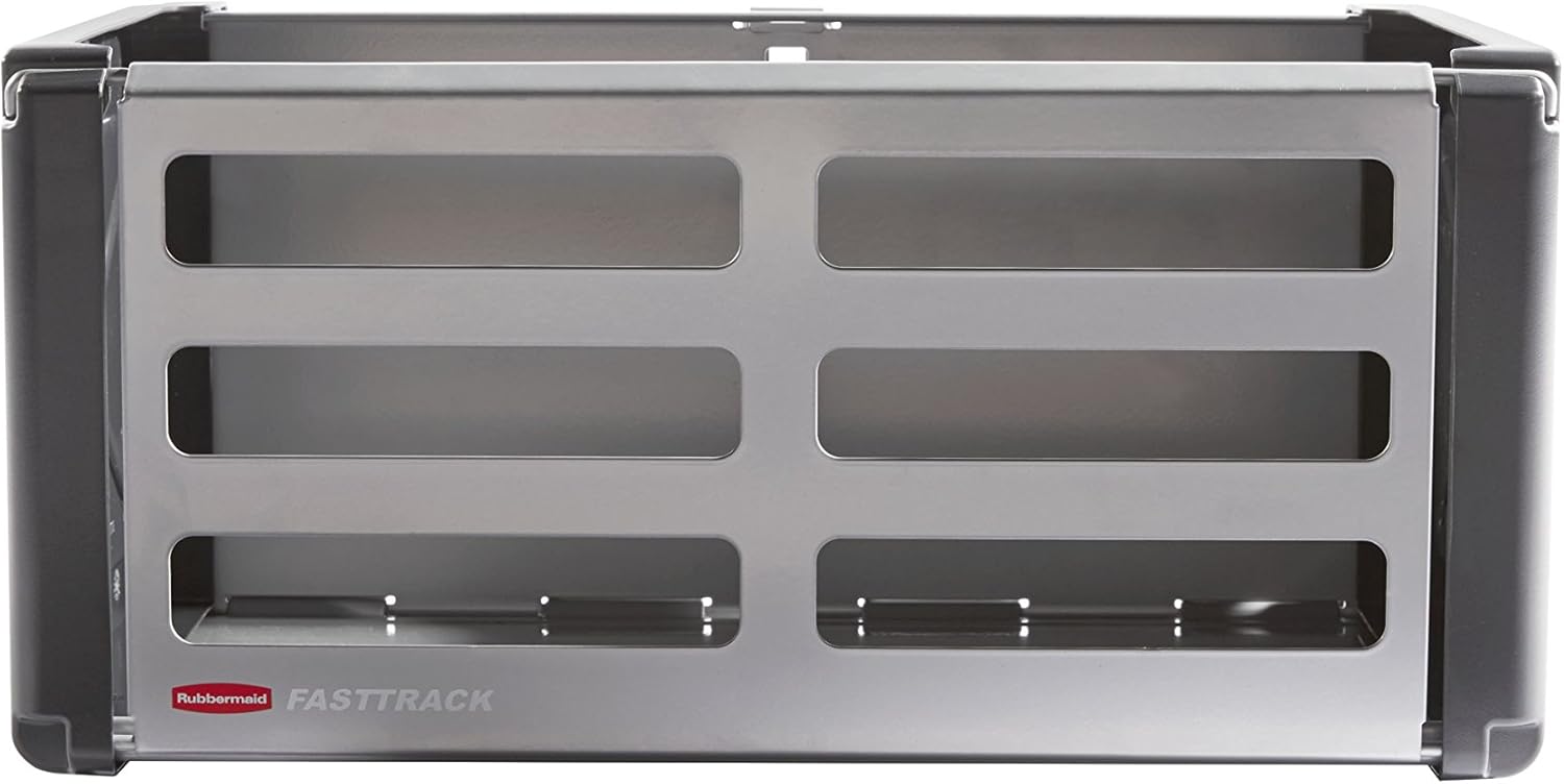Rubbermaid FastTrack Rail Access Bin - Versatile Garage Organizer for Sports & Gardening Supplies | Durable Storage Solution