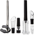 BergHOFF 6Pc Air Pressure Wine Opener with Chiller Pourer, Foil Cutter, Aerator Pourer, Vacuum Stopper Great for Gift