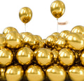PartyWoo Metallic Gold Balloons - 50pcs Mini 5-Inch Chrome Latex for Graduation & Celebrations