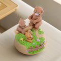 AIDLNS Bear's Sunshine Seesaw - Handcrafted Resin Bear Music Box with Rotating Base & Moving Seesaw, Plays You are My Sunshine – Collectible Figurine Gift for Kids, Family & Home Decor
