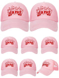Suhine 8 Pack Galentine Gang Hat Bulk Galentines Day Party Supplies Valentine Gift Cap for Women Friends Pink Sleepover Party Supplies