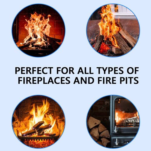 vchin Gas Logs, 10 Piece Ceramic Log for Fireplace and Fire Pit, Heat Resistant Realistic Logs, Stackable Fake Log Set - Gas, Propane, Electric Fireplace Indoor Insert