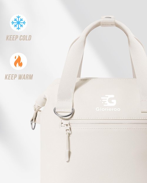GLORIEROO Pastel Lunch Box Women | Insulated Waterproof Leakproof Lunch Bag Cooler | Adjustable Strap | BPA-Free