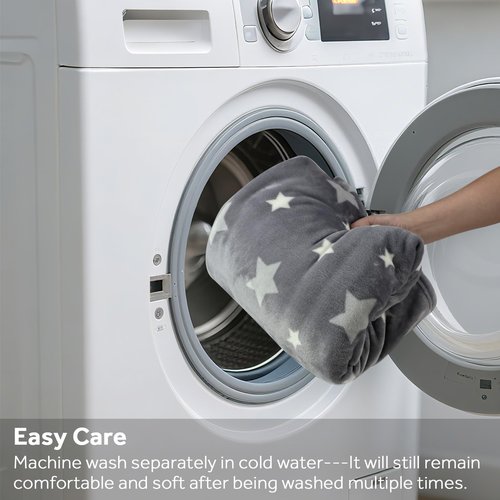 VigorSpring Soft Kids Blanket for Boys - 50"x60",Cozy Grey Star Printed Plush Fleece Throw Blankets,Perfect for Christmas Halloween Birthday Easter Valentines Gifts