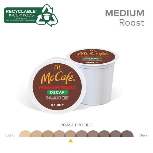 McCafe Premium Roast Decaf K-Cup Pods - Single Serve Coffee, 32 Count