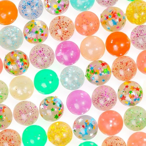 Baarnse 100PCS Colorful Clear Small Bouncy Balls with Gift Box Mixed Colors Bounce Bouncy Balls Party Favors, Carnival Prizes, Birthdays Gift, Easter Gifts (Colorful)