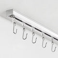 Ceiling Curtain Track, Curtain Track with Roller Hooks, 6ft - 9ft Ceiling Mounted Rail Set for Room Divider, White