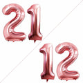 GOER Jumbo Number 12 Balloons - 42 Inch Rose Gold Foil Helium Decorations for 12th Birthday Party