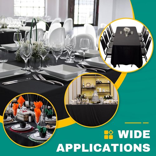 30 Pack Black Plastic Table Cloths - Disposable 54 x 108 Inch Covers for Parties, BBQs & Weddings