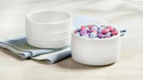 Le Creuset Stoneware Round Ramekin Straight Wall Set of 2, 7 oz. Each, Sea Salt