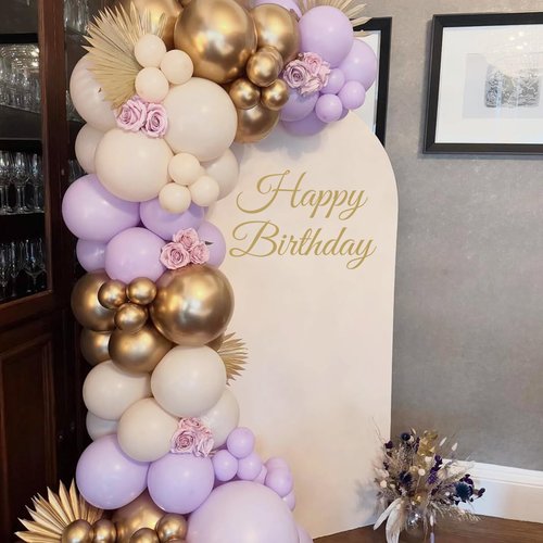 Happy Birthday Sign for Backdrop, Gold Happy Birthday Party Decal for Women Men, Large Happy Birthday Wall Decoration Decor Arch Backdrop Decal Sign Birthday Signs for Wall