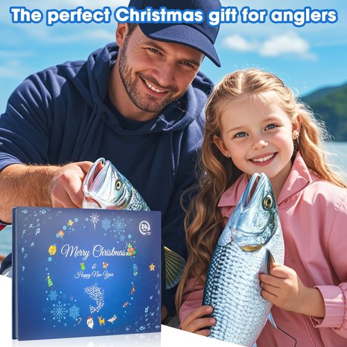 Advent Calendar Fishing 2026 Christmas Countdown 24 Days Fishing Lures Set for Fisherman Adult Men Teen Boys Xmas Surprise Gift