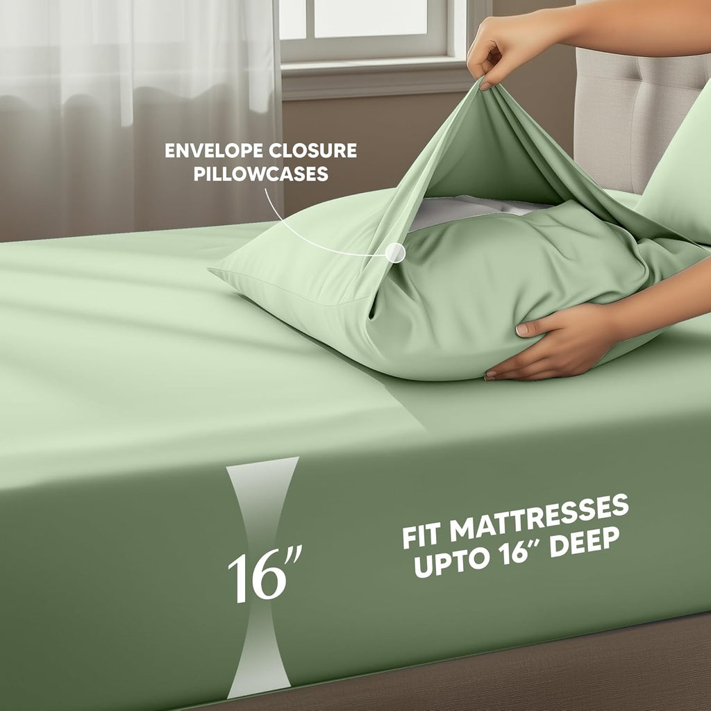 Utopia Bedding Full Sheet Set - Soft & Breathable 4-Piece Microfiber Bed Sheets for Full Size Bed | Sage