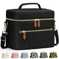 Capolo Lunch Box for Women Men Adults,Insulated Lunch Bag Leakproof Lunch Cooler Box with Removable Strap Cute Lunch Tote Bags Reusable Thermal Lunchbox for School Work Picnic(Small,Black)
