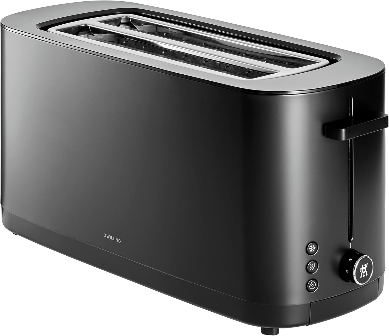 ZWILLING Enfinigy 4-Slice Long Slot Toaster - Extra Wide 1.5" Slots for Bagels & Toast | Sleek Black Design