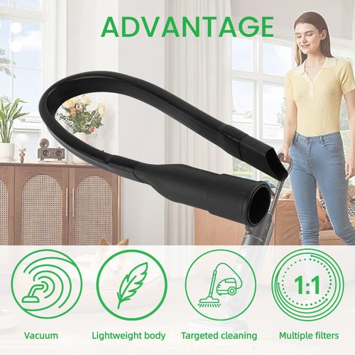 25" Flexible Vacuum Crevice Attachment Tool Vacuum Vacuum Attachment for Vacuum Hoses All 1-1/4" or 1-3/8" (32mm - 35mm) Vacuum Accessories Vacuum Flat Slot Nozzle Interface Inner 24.4inch