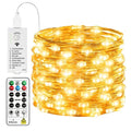 HXWEIYE Rechargeable Fairy Lights with Remote & DIY Timer, 33ft 100LED Battery Operated Twinkle String Lights, 8 Modes Decor Light for Bedroom Indoor Wedding Dorm Christmas Tree Party (Warm White)