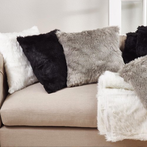 Faux Fur Design Table Runner, 15"x108", White