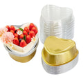 IVICOO Mini Cake Pans With Lids,Heart Shaped Cake Pans,20 Pcs 3.7oz/110ml Aluminum Foil Mini Disposable Heart Shaped Containers for Mother'S Day, Weddings and Birthdays Party (Golden)
