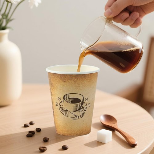 Clawsoff 12oz Disposable Paper Coffee Cups - Retro Design, Leak-Proof for Hot/Cold Beverages