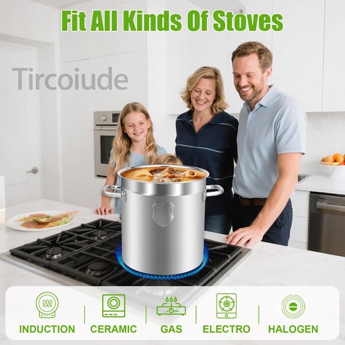 37qt Stainless Steel Pot, Heavy-Duty Restaurant Quality Soup Pots, Industrial Pots with Lid for Restaurant Kitchens Big Pot35L